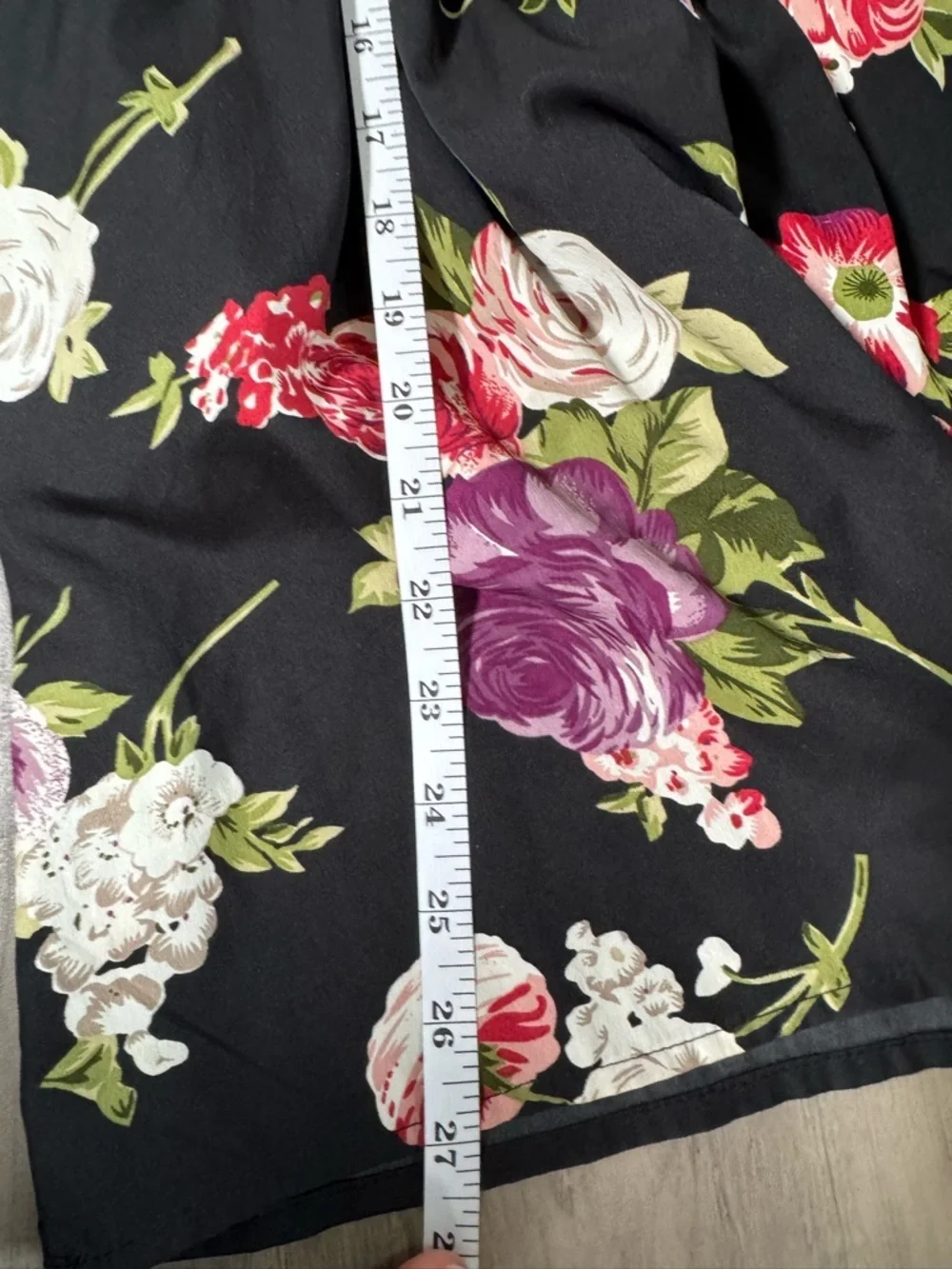 Band of Gypsies Black Mini Dress with Pink Rose Print